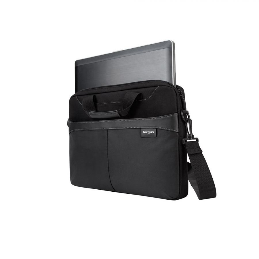 15.6 Business Casual Slim Briefcase Black